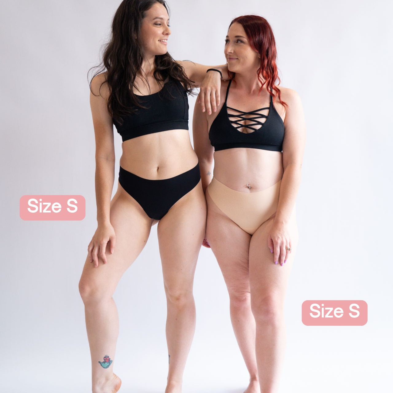 Fredgies seamless thong camel toe proof black and beige