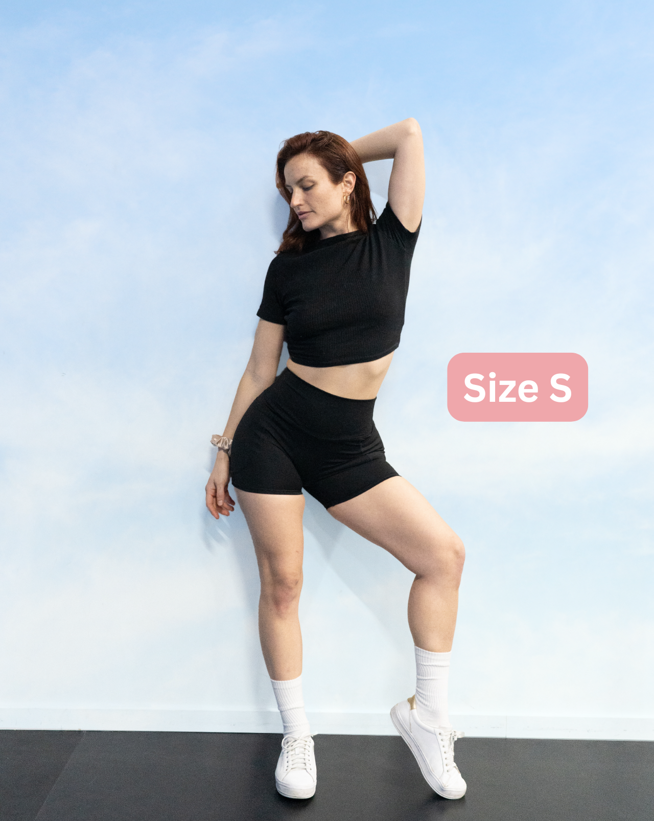 Fredgies gym shorts on size small model