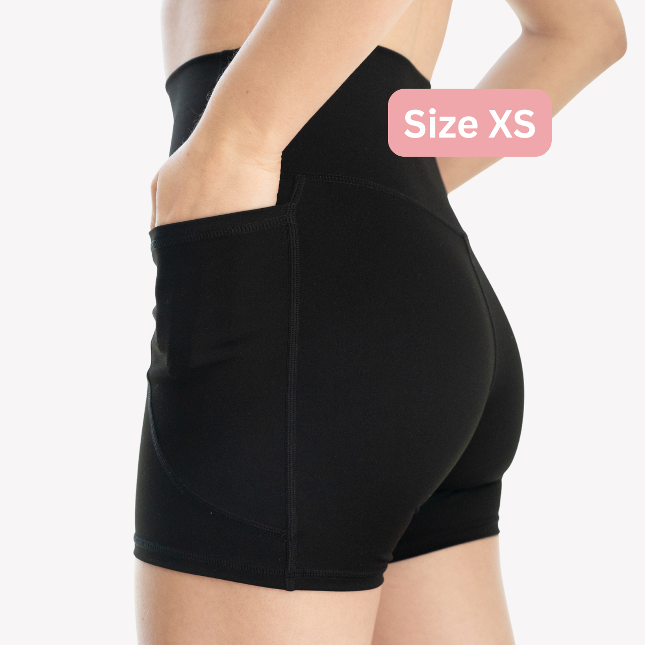 Fredgies Camel Toe Proof Gym Shorts showing pockets on model