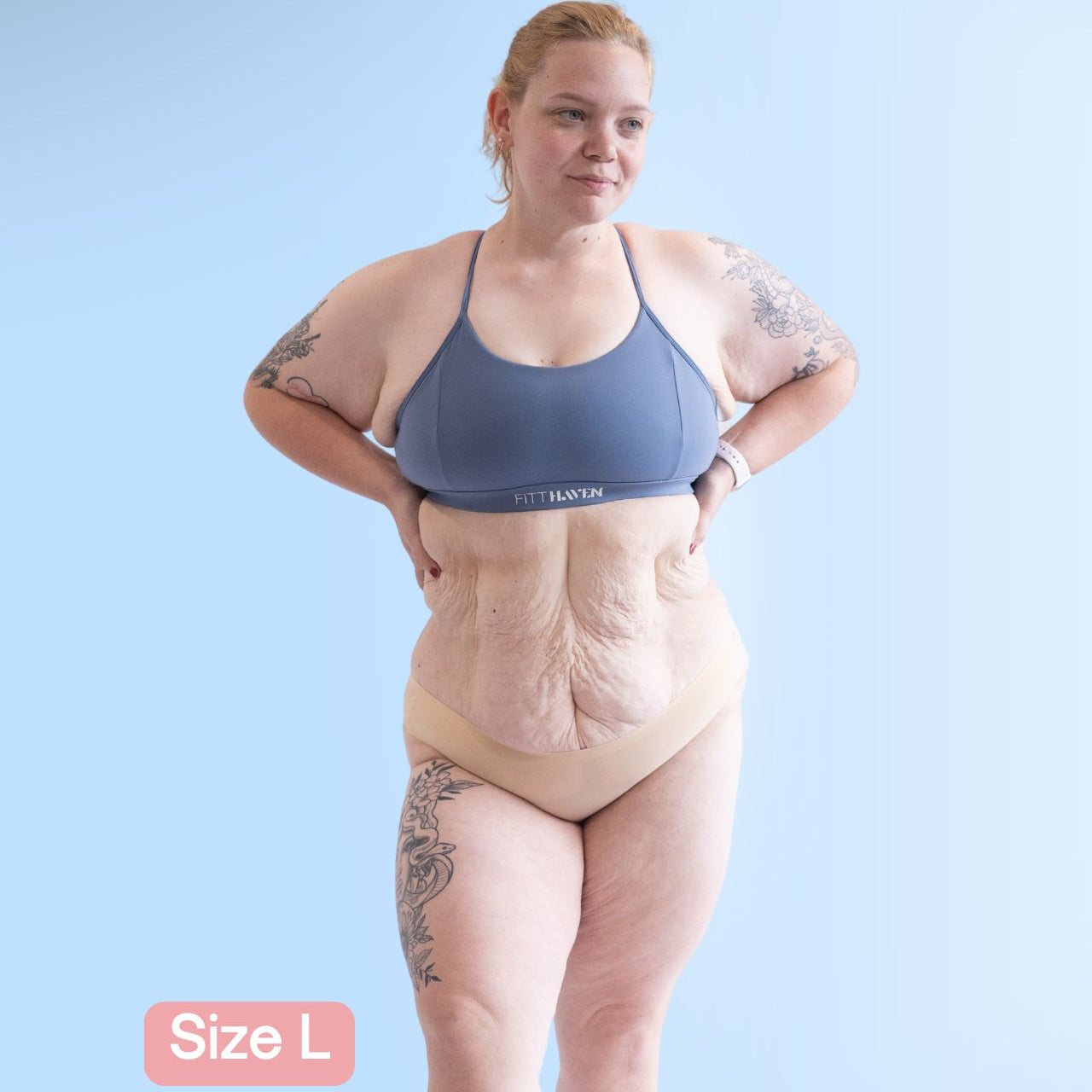 Plus size model wearing bikini style Fredgies