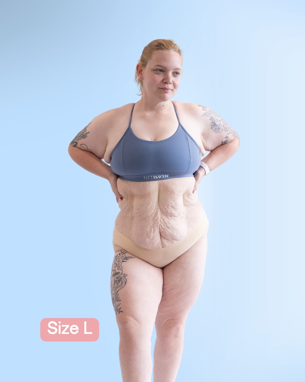 Plus size model wearing bikini style Fredgies