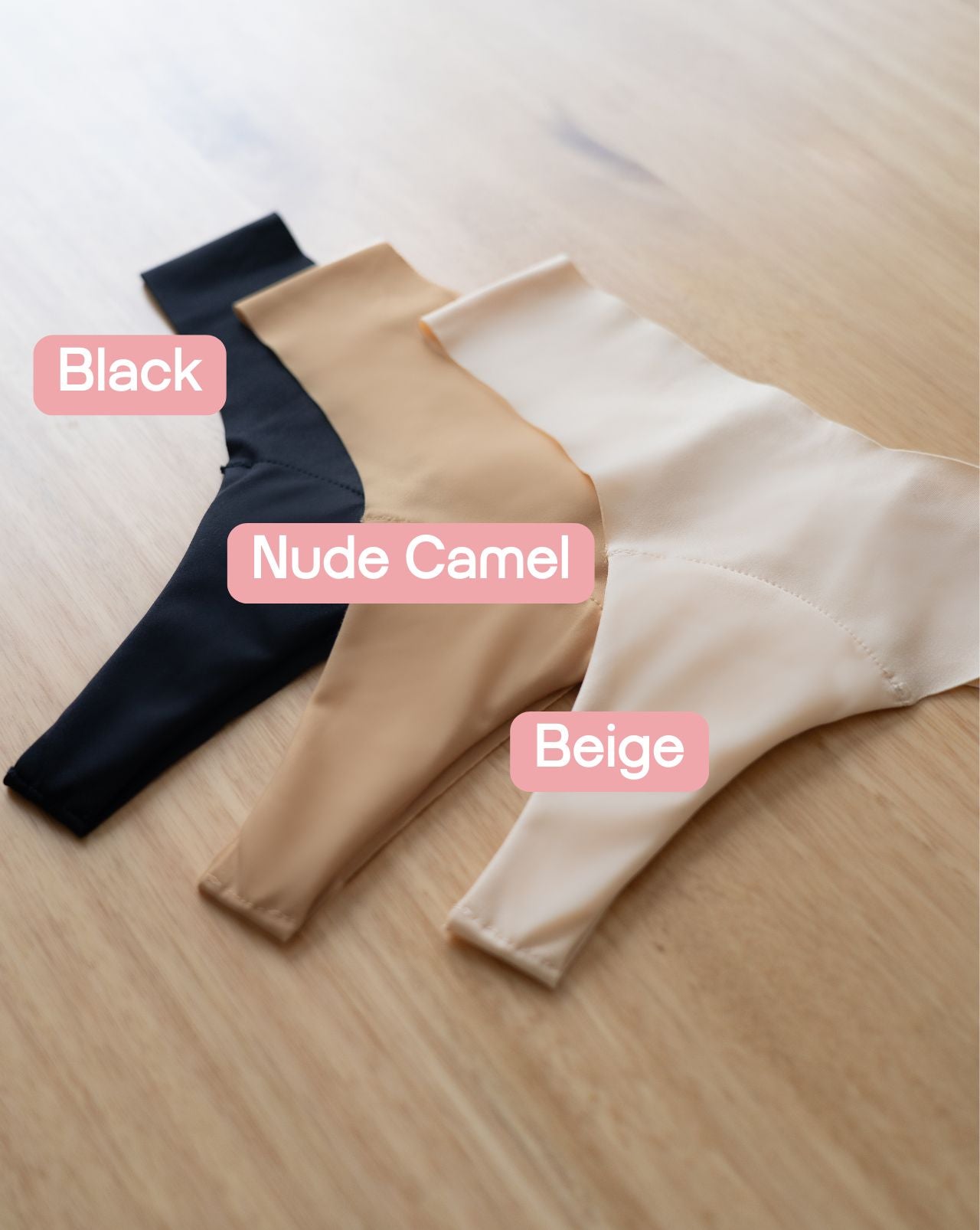 Fredgies camel toe proof thong in three colours