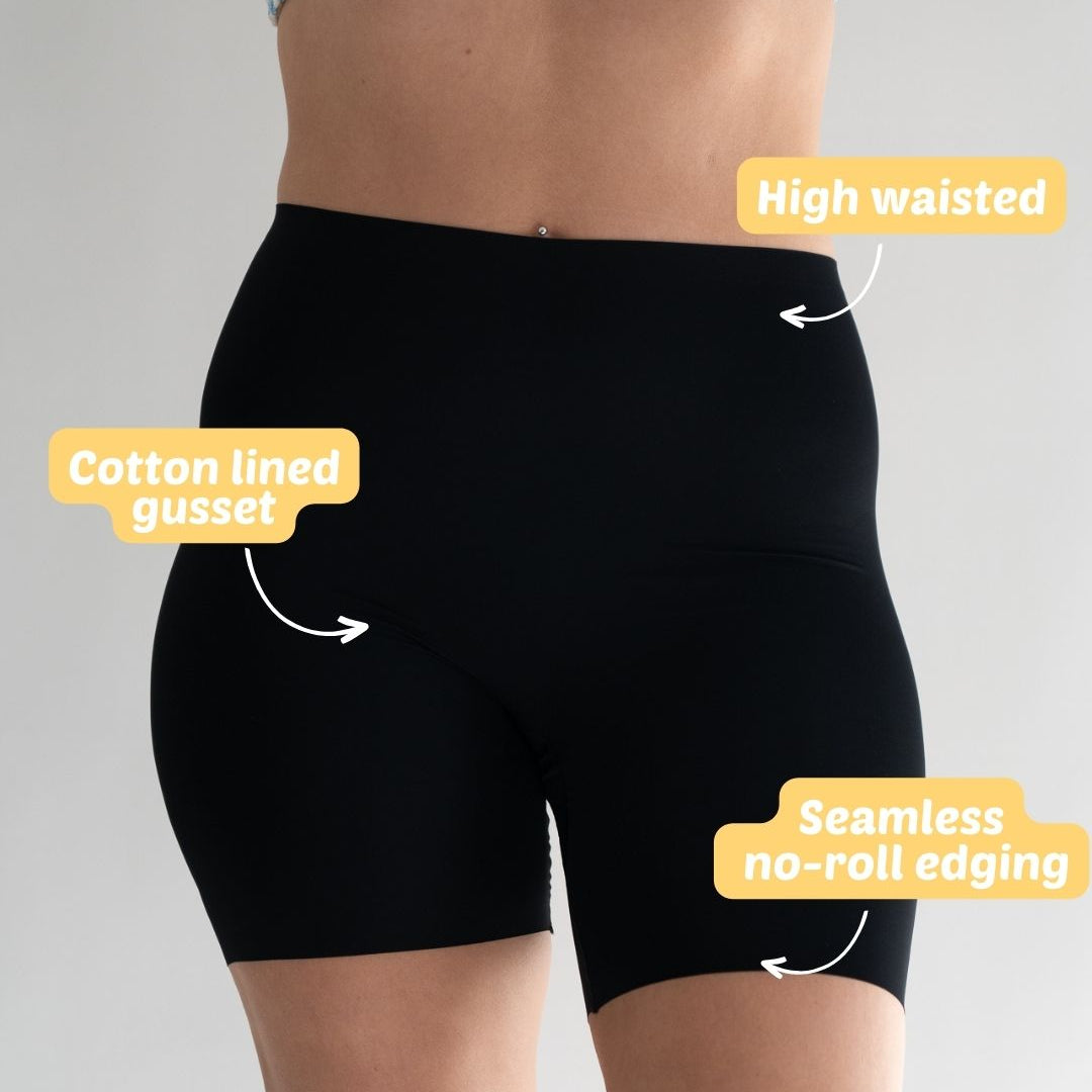 High Waisted, Cotton-lined, seamless shorts by Fredgies