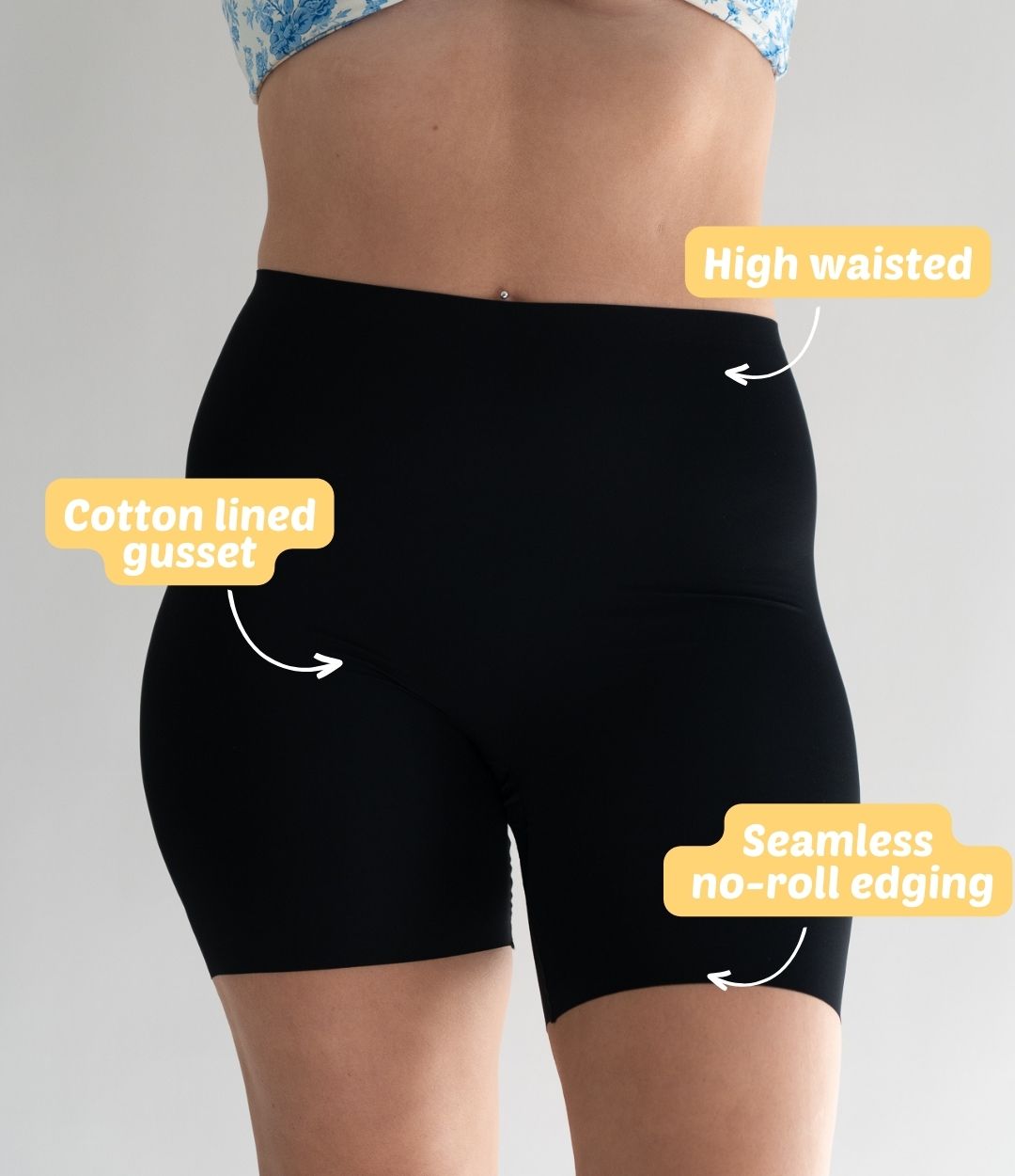 High Waisted, Cotton-lined, seamless shorts by Fredgies