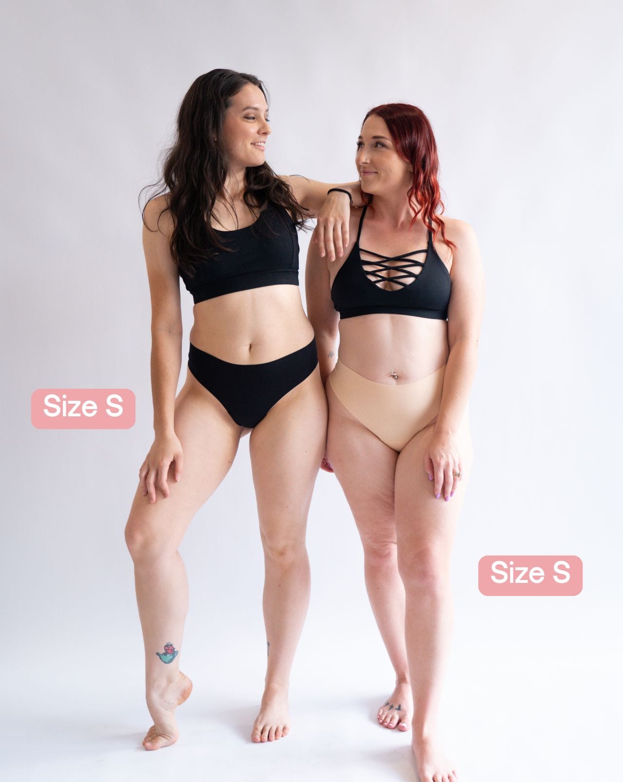 Fredgies seamless thong camel toe proof black and beige 