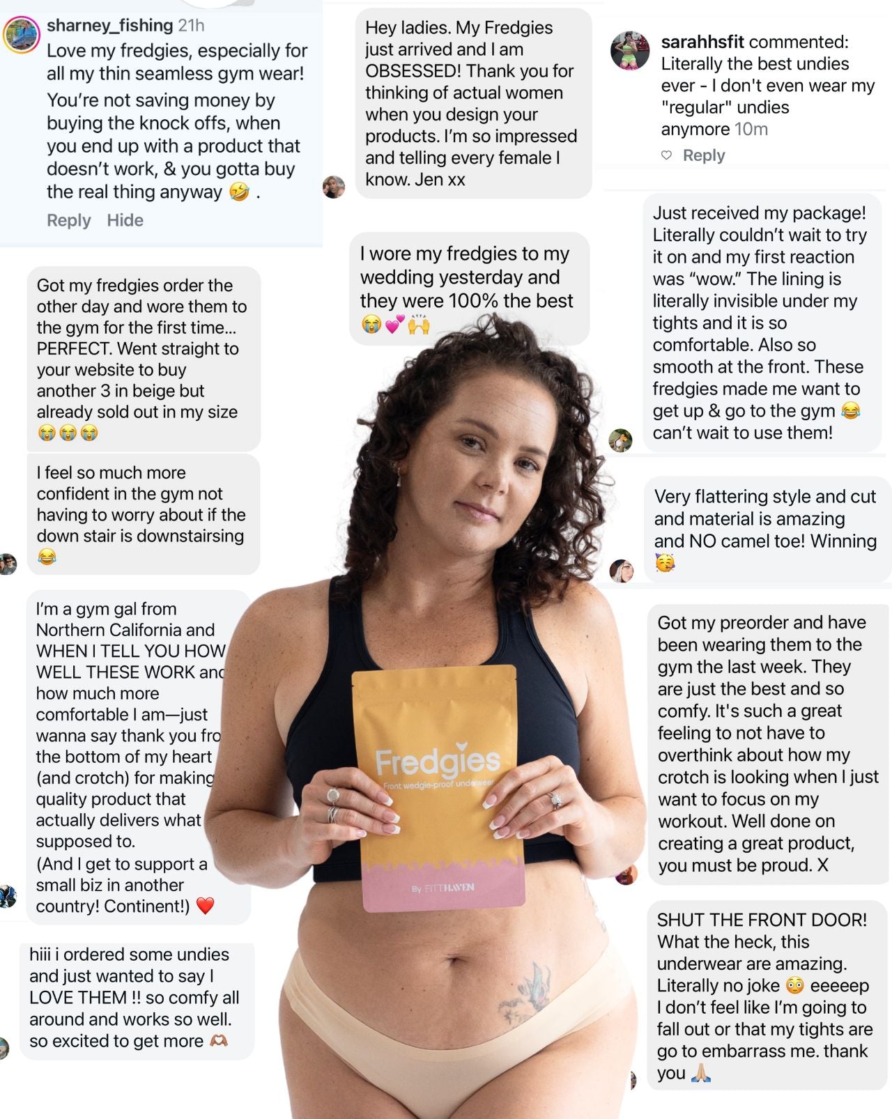 Fredgies positive reviews with person in front of them