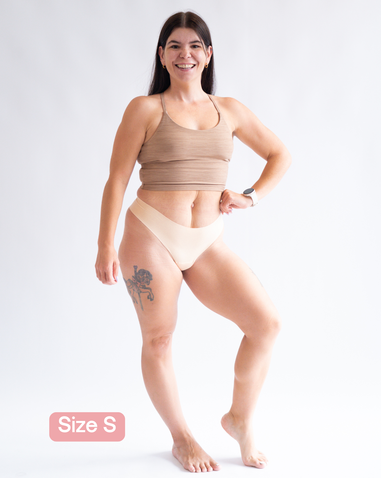 Woman modelling beige Fredgies